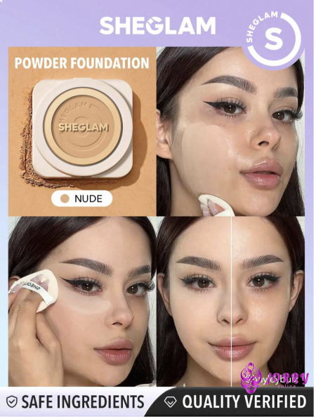 SHEGLAM Skin-Focus High Coverage Powder Foundation - nude